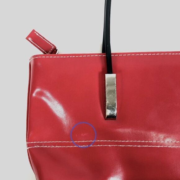 Vintage 90s Vampy Grunge Red Shoulder Bag Streetwear Baddie Underarm Purse - Picture 6 of 8